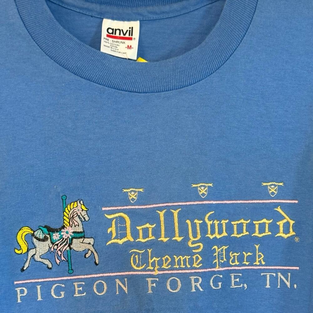 Vintage 90s Dollywood Pigeon Forge Tennessee Embroidered Single Stitch Shirt Med - Picture 3 of 3